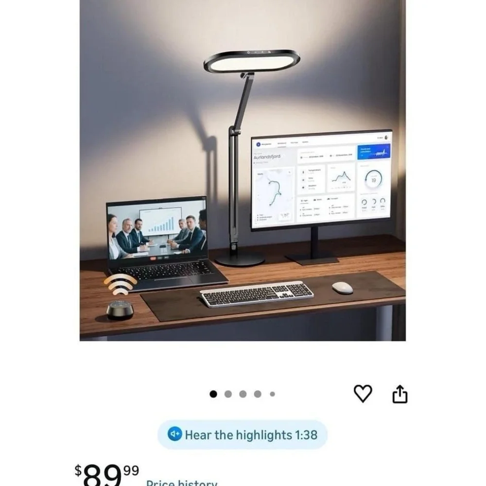 Desk Lamp, weighted (anti-tip over)